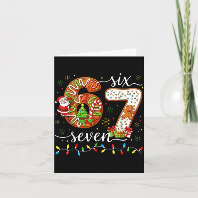 Tarjeta 67 Christmas Gingerbreadman 6 7 Meme Xmas 67  (Anverso)