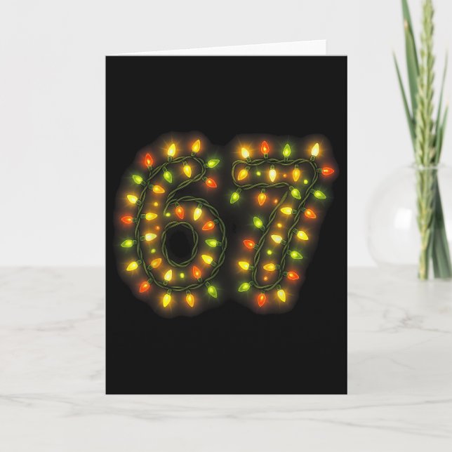 Tarjeta 67 Christmas Lights 6 7 Meme Gen Alpha Slang  (Anverso)