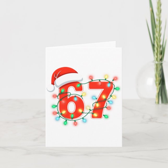 Tarjeta 67 Christmas Lights Meme Saying 6 7 Costume Xmas L (Anverso)