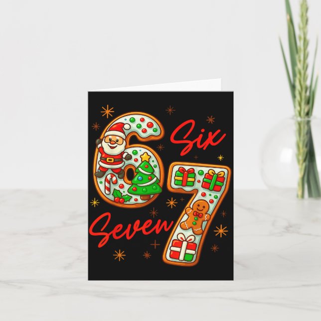 Tarjeta 67 Christmas Meme Saying 6 7 Meme Costume Xmas  (Anverso)