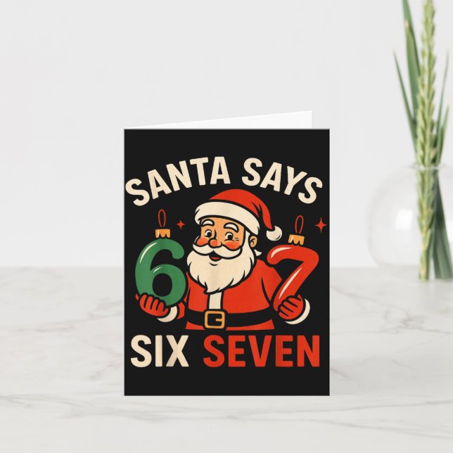 Tarjeta 67 Christmas Santa Six Seven 6 7 Meme Boy Girls Ki (Anverso)