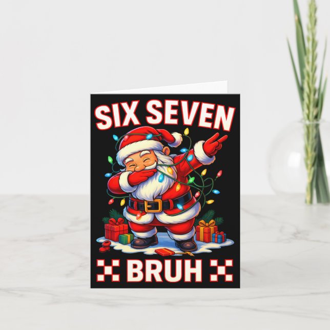 Tarjeta 67 Christmas Shirt Santa Six Seven Bruh Men Women  (Anverso)