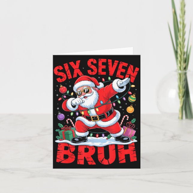 Tarjeta 67 Christmas Shirt Santa Six Seven Bruh Men Women  (Anverso)