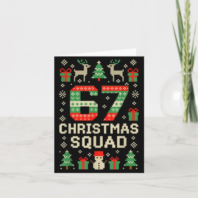 Tarjeta 67 Christmas Squad Brainrot Meme Ugly Xmas Six Sev (Anverso)