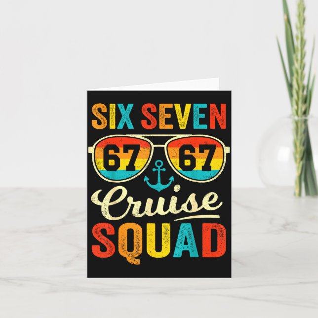 Tarjeta 67 Cruise Squad 2025 Funny Kids Cruise Meme Matchi (Anverso)