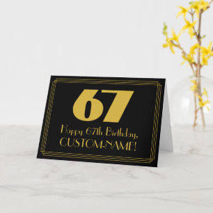 Tarjeta 67° cumpleaños: Aspecto inspirado en el Art Deco "