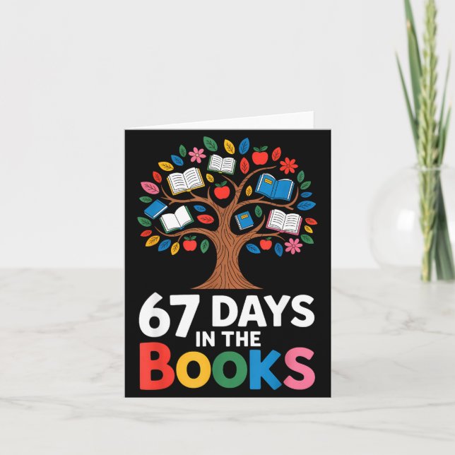 Tarjeta 67 Days In The Books Reading Teacher 67th Day Of S (Anverso)