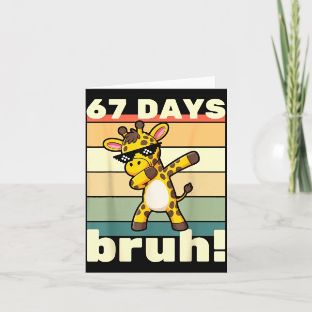 Tarjeta 67 Days Of School Bruh Funny Meme Boys Kids Dabbin (Anverso)