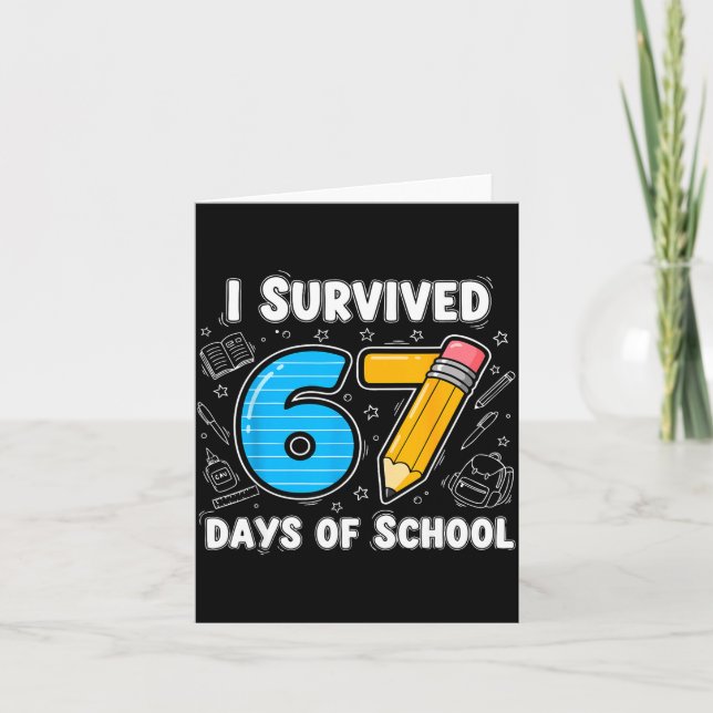 Tarjeta 67 Days Of School Complete - Teacher Student Funny (Anverso)