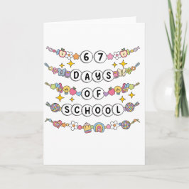 Tarjeta 67 Days of School Cute Teacher Colorful Classroom