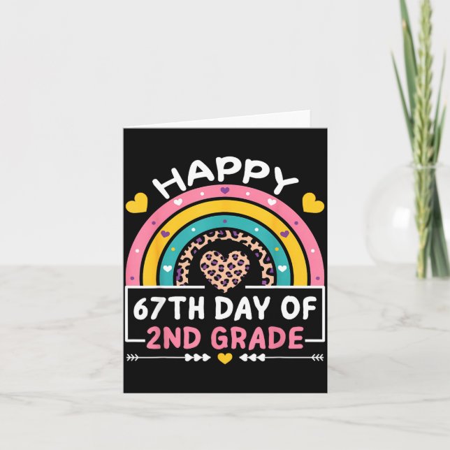 Tarjeta 67 Days Of School Happy 67th Day Of 2nd Grade Teac (Anverso)