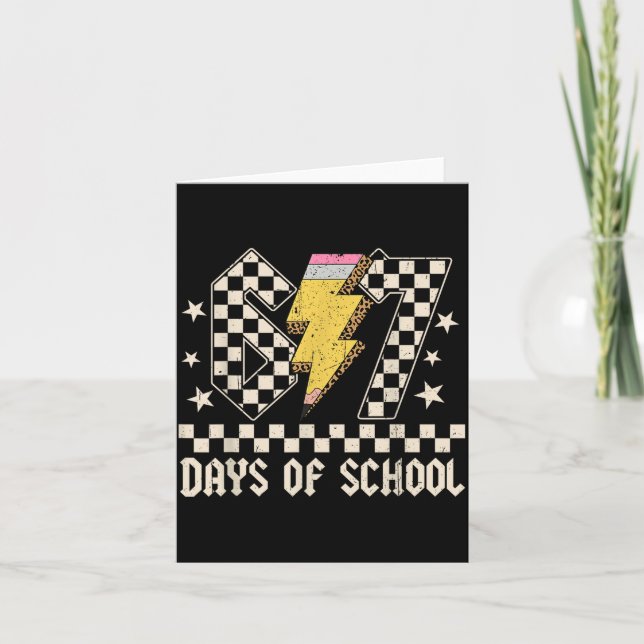 Tarjeta 67 Days Of School Meme Slang Abcd Rock Boys Girls  (Anverso)