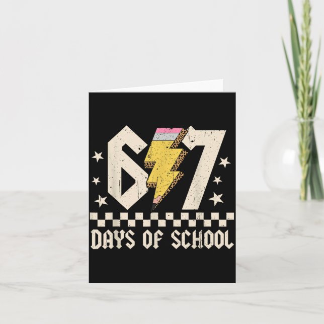 Tarjeta 67 Days Of School Meme Slang Abcd Rock Boys Girls  (Anverso)