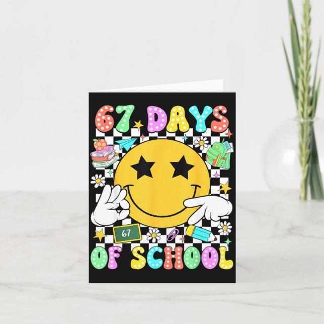Tarjeta 67 Days Of School Six Seven 67 Days Smarter Teache (Anverso)