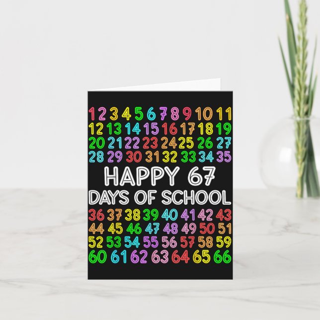 Tarjeta 67 Days Of School Teacher Kids Boy 67 Math Numbers (Anverso)