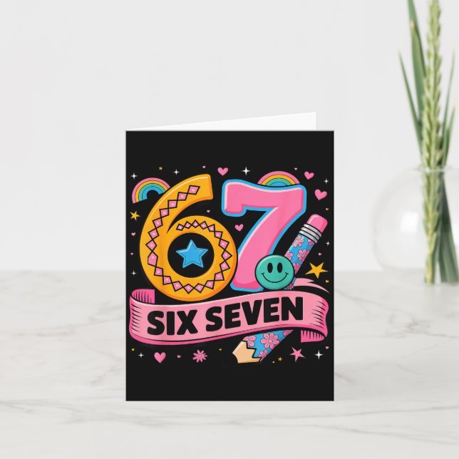 Tarjeta 67 Days School 67 Six Seven Funny 67 Teachers Stud (Anverso)