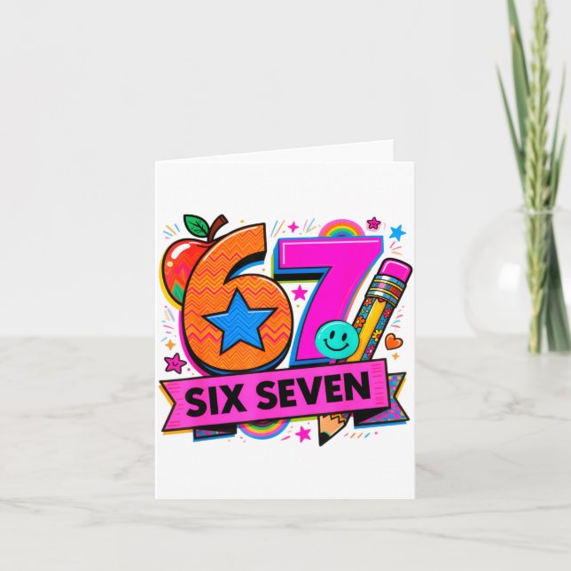 Tarjeta 67 Days School 67 Six Seven Funny 67 Teachers Stud (Anverso)