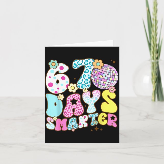 Tarjeta 67 Days Smarter 67 Days School Teacher Students Me (Anverso)