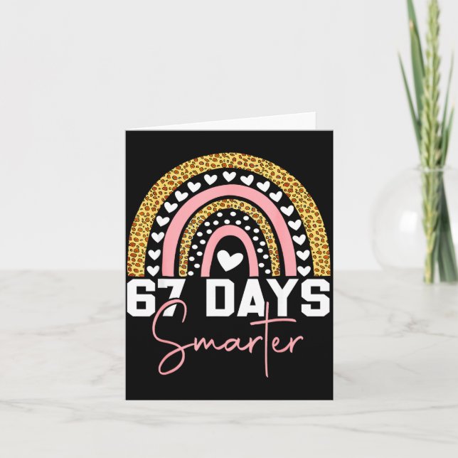 Tarjeta 67 Days Smarter Days Of School Survived Rainbow Le (Anverso)