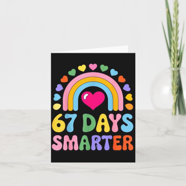 Tarjeta 67 Days Smarter Happy Teacher Back To School Celeb (Anverso)