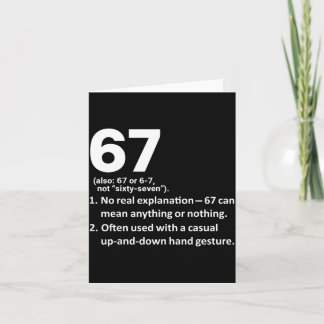 Tarjeta 67 Definition Funny Six Seven Meme 6 7 