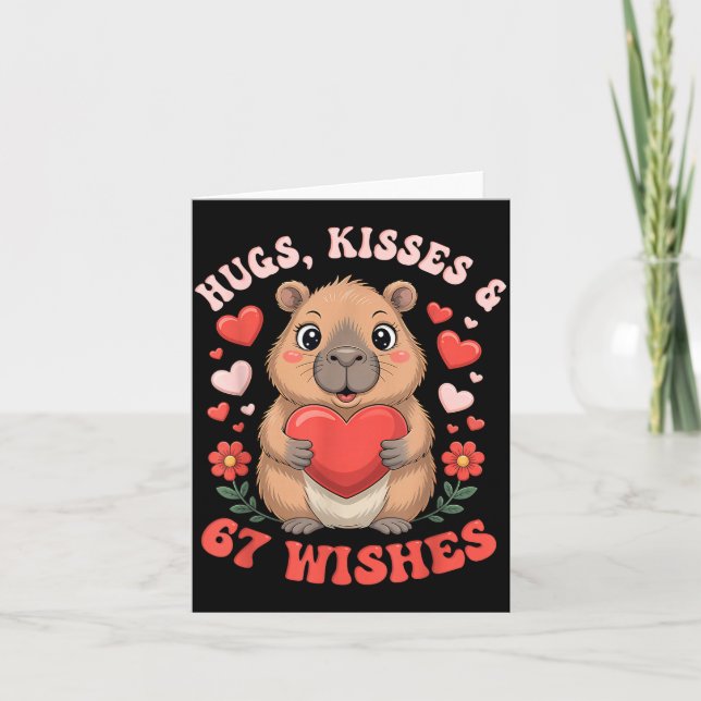 Tarjeta 67 Deseos de San Valentín de Capybara Memes Lindos (Anverso)