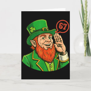 Tarjeta 67 Día de San Patricio Divertido Seis Siete Meme D