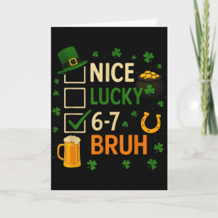 Tarjeta 67 Día de San Patricio Divertido Seis Siete Trébol