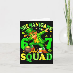 Tarjeta 67 día de san patricio meme duende seis siete