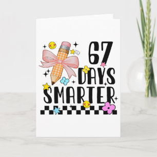 Tarjeta 67 Días De Escuela Divertido 67 Días Estudiante Má