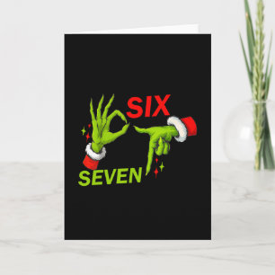 Tarjeta 67 Dicho De Meme De Navidad De Moda 6 7 Disfraz De