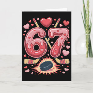 Tarjeta 67 Diseño de corazón de hockey del día de San Vale