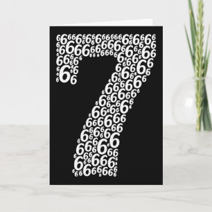 Tarjeta 67 Diseño de disfraz de Halloween divertido 6 7 