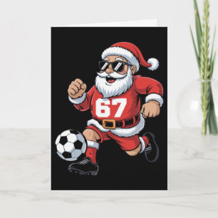Tarjeta 67 Diseño de Santa Fútbol para fanáticos del depor