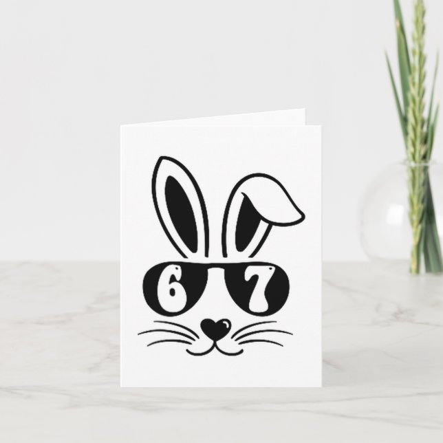 Tarjeta 67 divertido seis siete meme conejo Bunny Gafas de (Anverso)