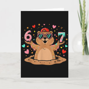 Tarjeta 67 divertido Seis Siete Respeta la marmota Marmota