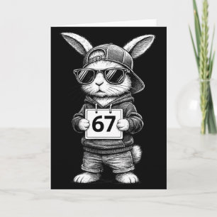 Tarjeta 67 divertidos conejos conejos Six Seven Gen Meme S