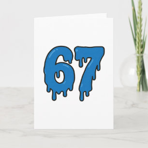 Tarjeta 67 Drip Melt Seis Siete Meme Alpha Gen Slang Diver
