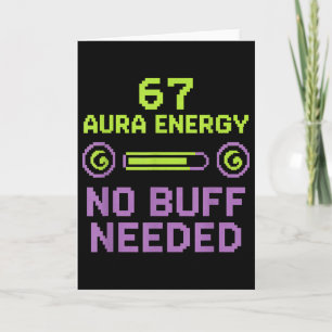 Tarjeta 67 Energía Aura No se necesita refuerzo Retro Pixe