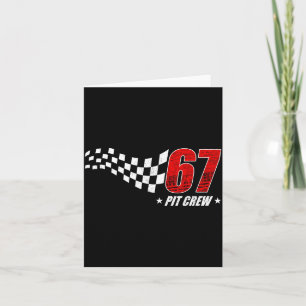 Tarjeta 67 equipo de pit seis siete carreras cumpleaños co