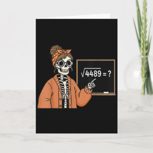 Tarjeta 67 Esqueleto de profesor Halloween Raíz cuadrada 4