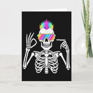 Tarjeta 67 Esqueleto Gen Alfa Divertido Seis Siete Hallowe