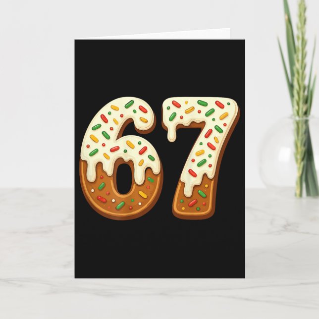 Tarjeta 67 Fiesta de Navidad 6 7 Meme Argot Gen Alpha Atrá (Anverso)