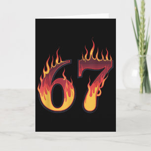 Tarjeta 67 Flames Divertido Seis Siete Modismo Meme Genera