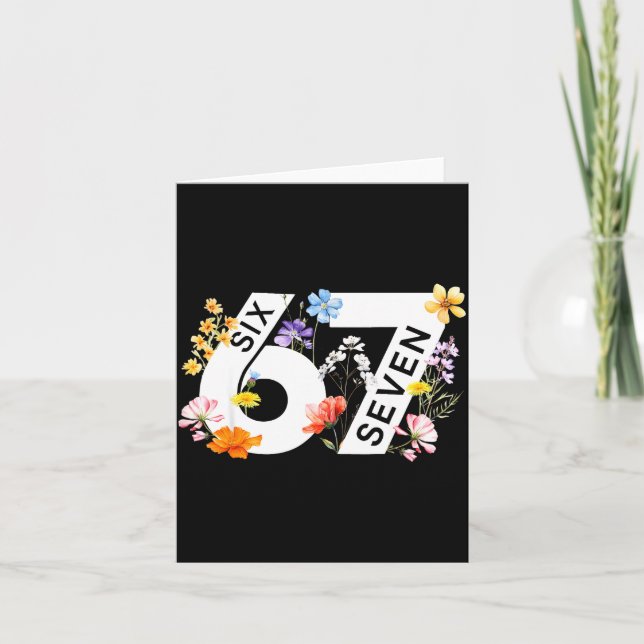 Tarjeta 67 Floral Flower Gen 67th Birthday Number 67  (Anverso)
