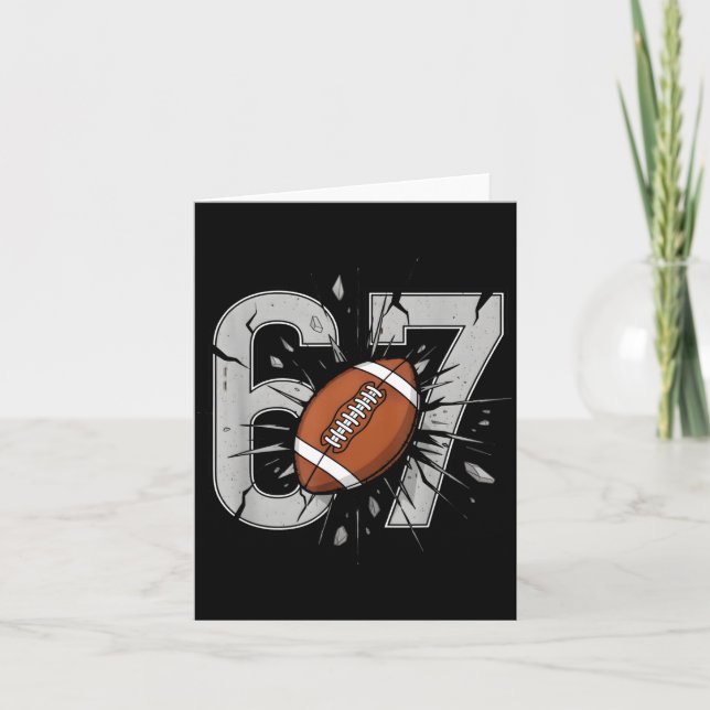 Tarjeta 67 Football Six Seven 6 7 Meme Playful Fball Fans  (Anverso)