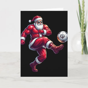 Tarjeta 67 Fútbol Santa Seis Siete Meme Navidad Deporte Ho