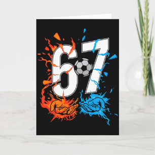 Tarjeta 67 Fútbol Seis Siete Fútbol 6 7 Niños Niñas T S