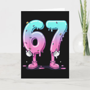 Tarjeta 67 Goteo de helado (frente) Meme Seis Siete Para G
