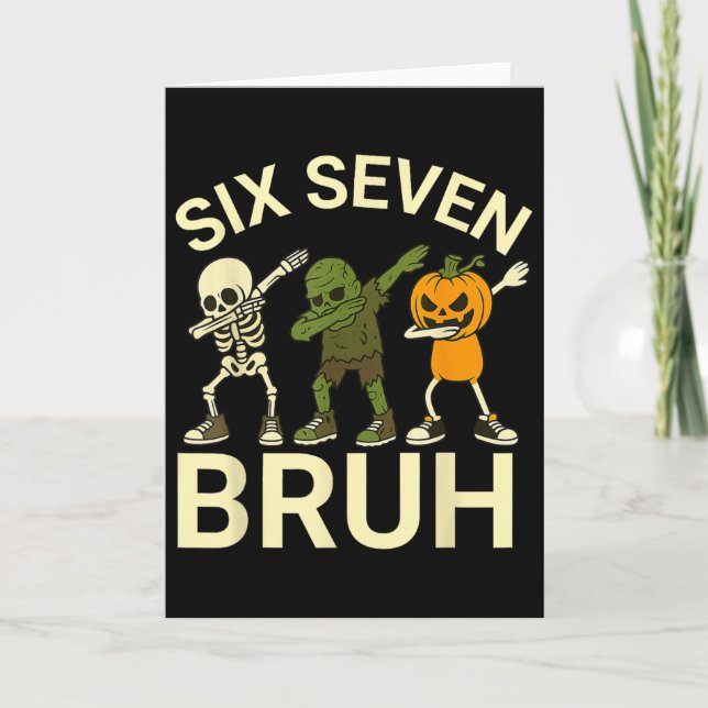 Tarjeta 67 Halloween Divertido Seis Siete Meme Brainrot Ca (Anverso)